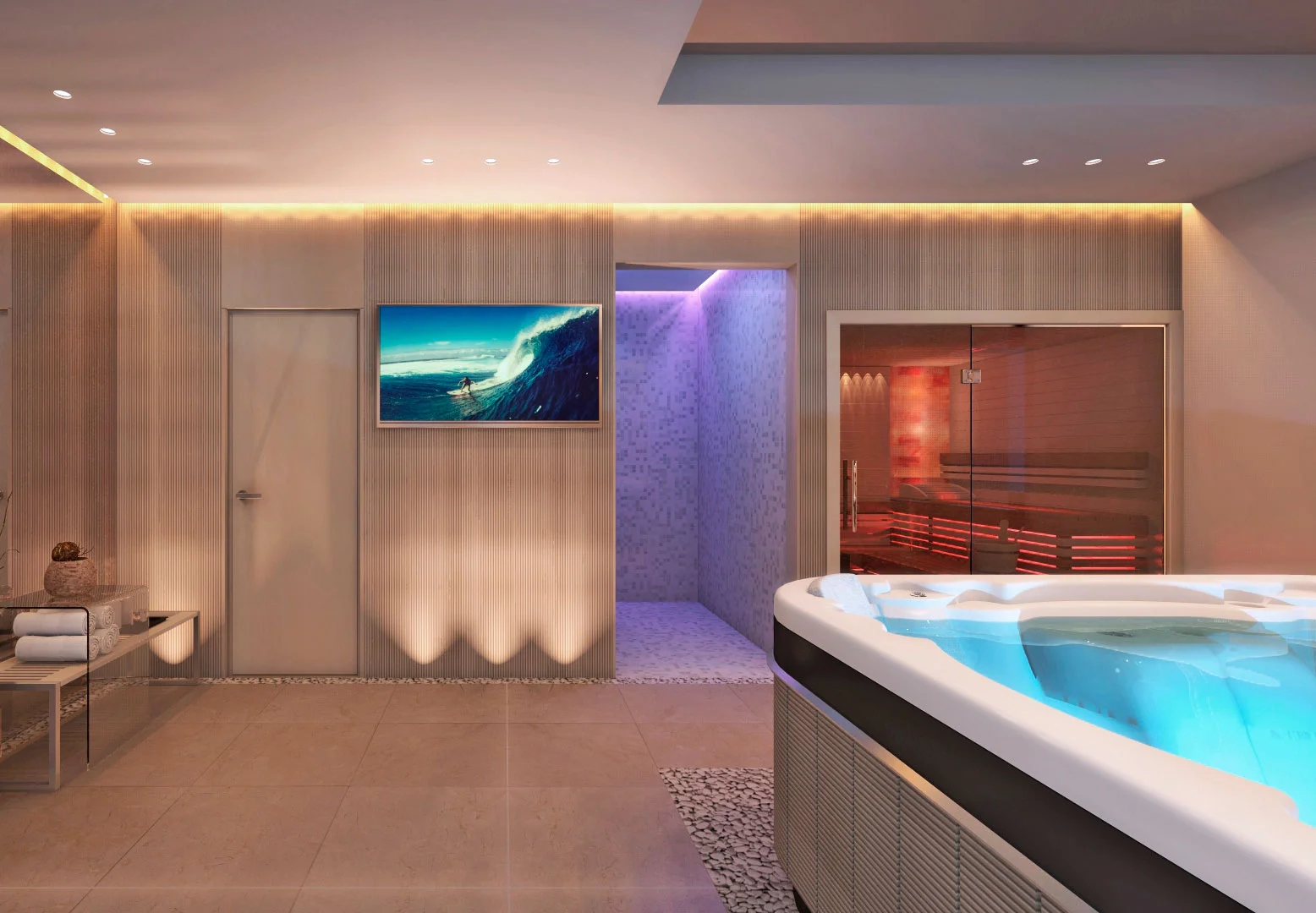 Cadă cu hidromasaj Caldera Spas® Geneva și Saună Uscată Finlandeză 1